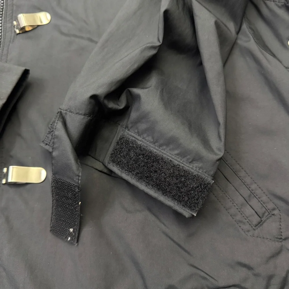Ralph Lauren Rain Jacket Medium Dry Goods Black Lobster Claw Hooded Utility